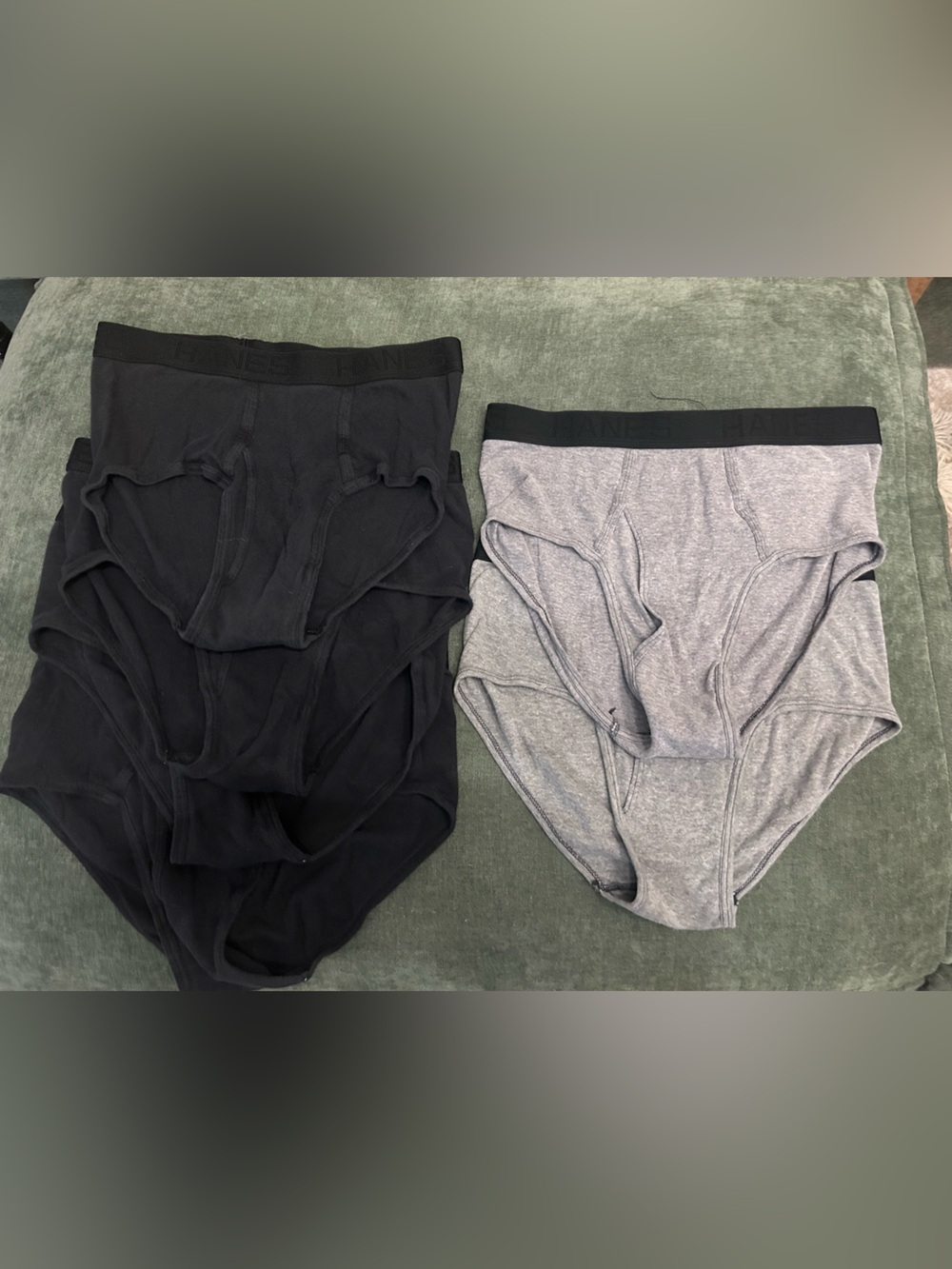 Hanes Men's Briefs 6 Pack - Black & Gray